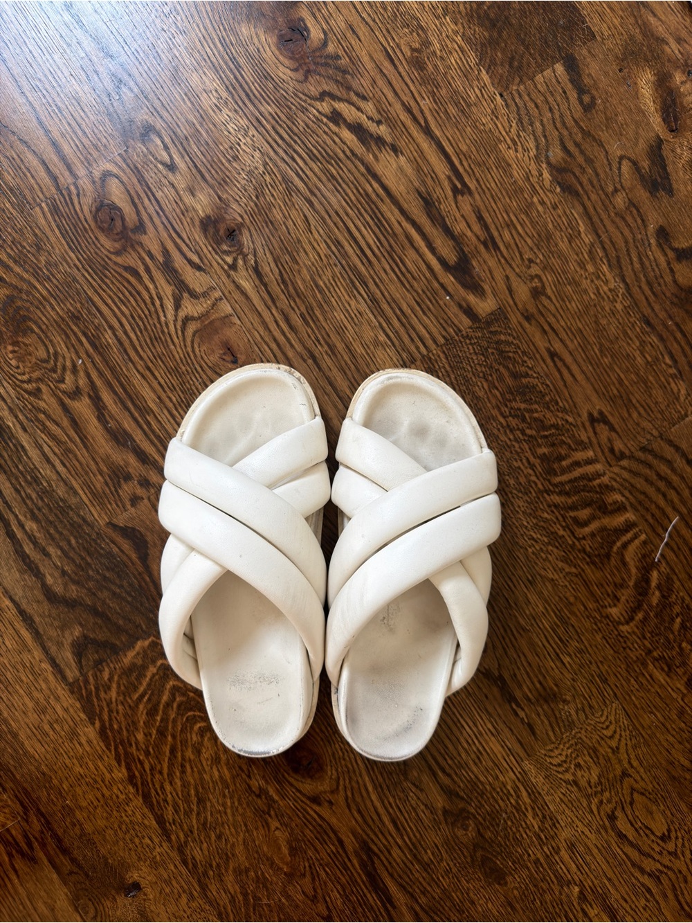 Anine Bing Cream Crisscross Slide Sandals